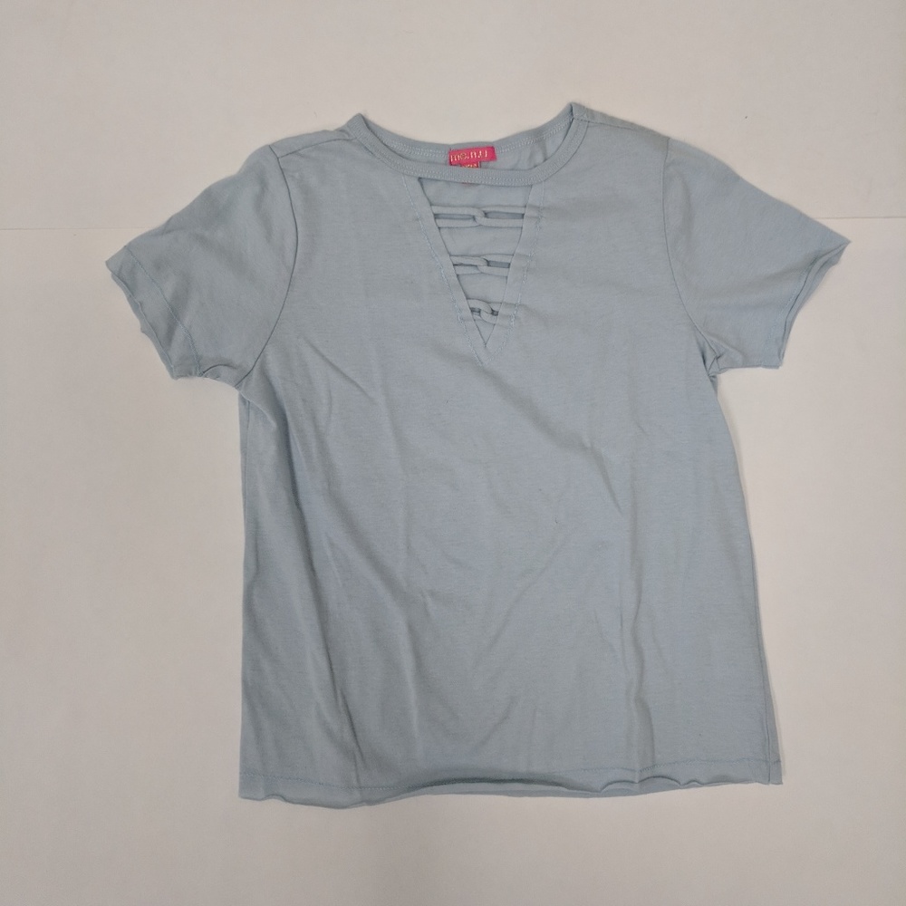 Me.n.u Light Blue Cotton & Polyester Girl's Tee